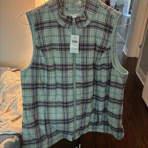 J Jill Vest - Flannel Fleece Lined Vest